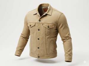 Levi's Premium 'Fresh Produce' Vintage Fit Trucker Jacket in Tan Beige